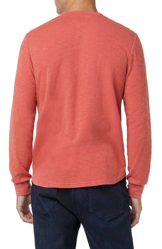 Shop Joe's Double Face Thermal Henley Shirt In Mineral Red