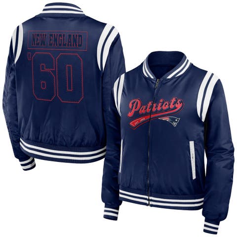 Women's DKNY Sport Navy New England Patriots Julia Full-Button Puffer Jacket