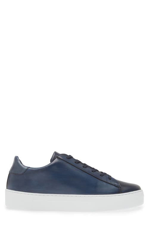G Brown Ace Low Top Leather Sneaker In Blue
