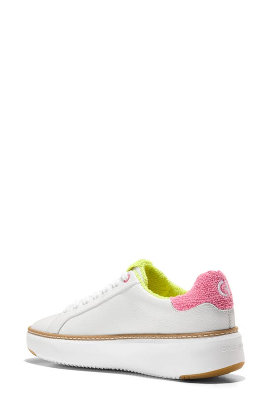 Shop Cole Haan Grandpro Topspin Platform Sneaker In Optic White Tumbled