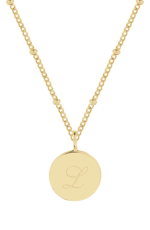 Lizzie Initial Pendant Necklace in Gold L