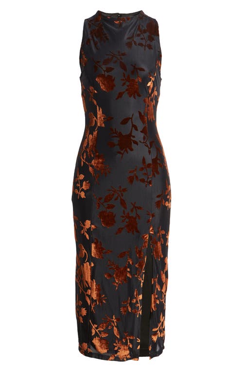 Shop Hutch Floral Jacquard Funnel Neck Dress In Black