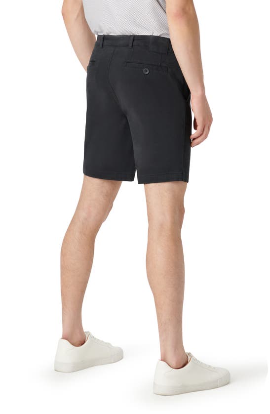 Shop Bugatchi Theo Flat Front Stretch Chino Shorts In Black