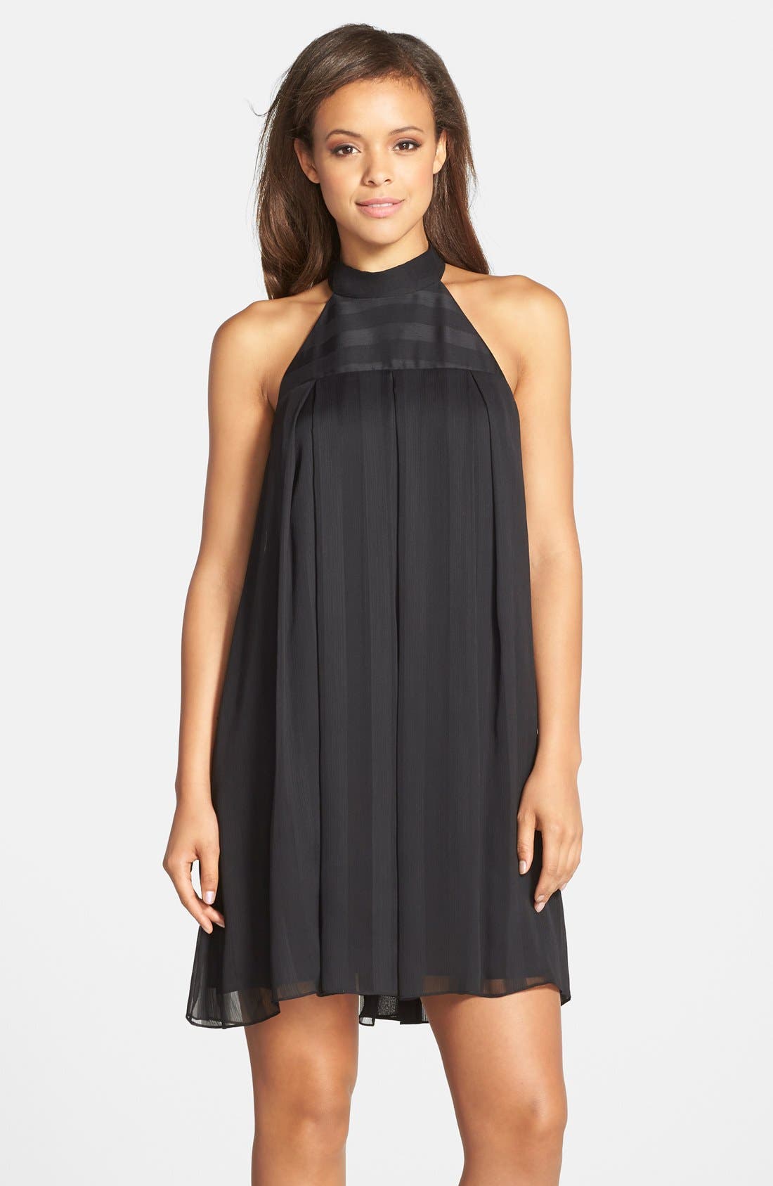 BCBGeneration Pleated Chiffon Trapeze Dress Nordstrom