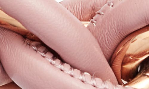Knotty Leather Wrap Chain Bracelet In Rose Gold/mauve