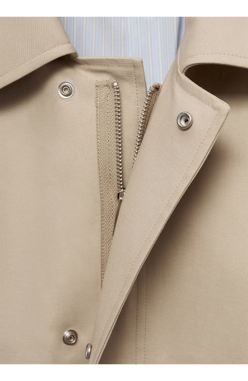 Shop Mango Oversize Cotton Jacket In Beige