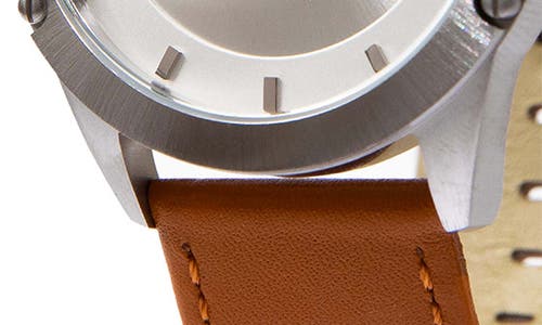 Spgbk Watches Murchison Leather Strap Watch, 44mm In Silver