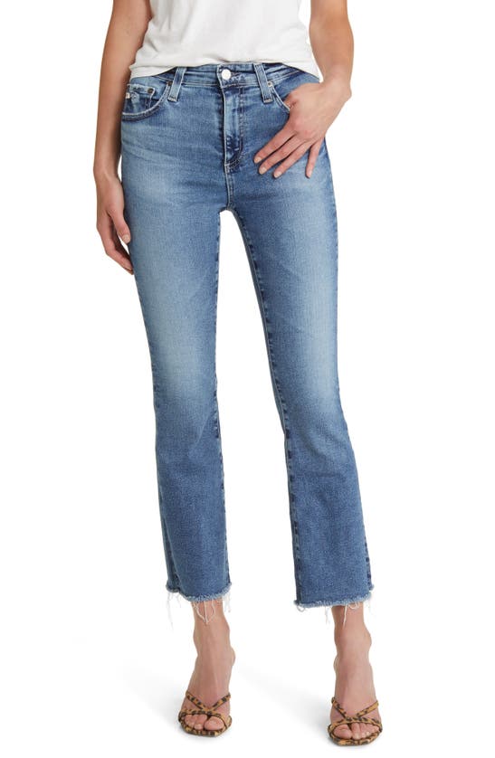 Ag Farrah High Waist Crop Bootcut Jeans In 14 Years Blue Nova
