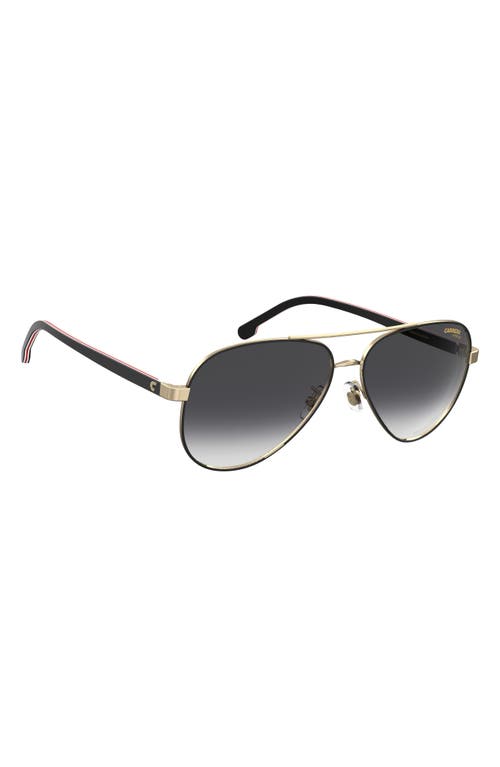 Shop Carrera Eyewear 58mm Aviator Sunglasses In Black Gold/grey Shaded