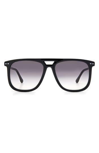 Isabel Marant 56mm Gradient Flattop Sunglasses In Black/grey Shaded