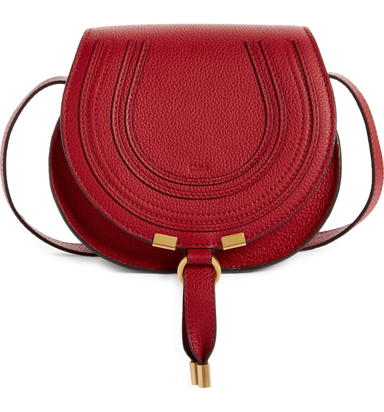 CHLOÉ Small Marcie Crossbody Bag, Main, color, SMOKED RED