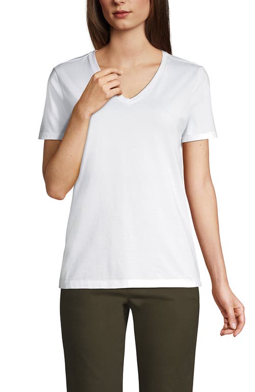 Shop Lands' End Relaxed Supima Cotton V-neck T-shirt In White