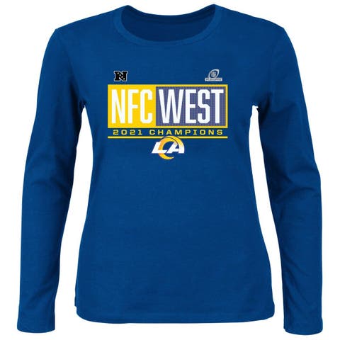 : Fanatics Men's Royal Los Angeles Rams 2021 NFC West Division  Champions Blocked Favorite T-Shirt : Sports & Outdoors