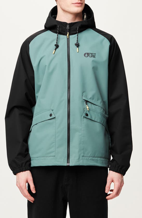 Picture Organic Clothing Surface Waterproof Hooded Jacket In Sea Pine