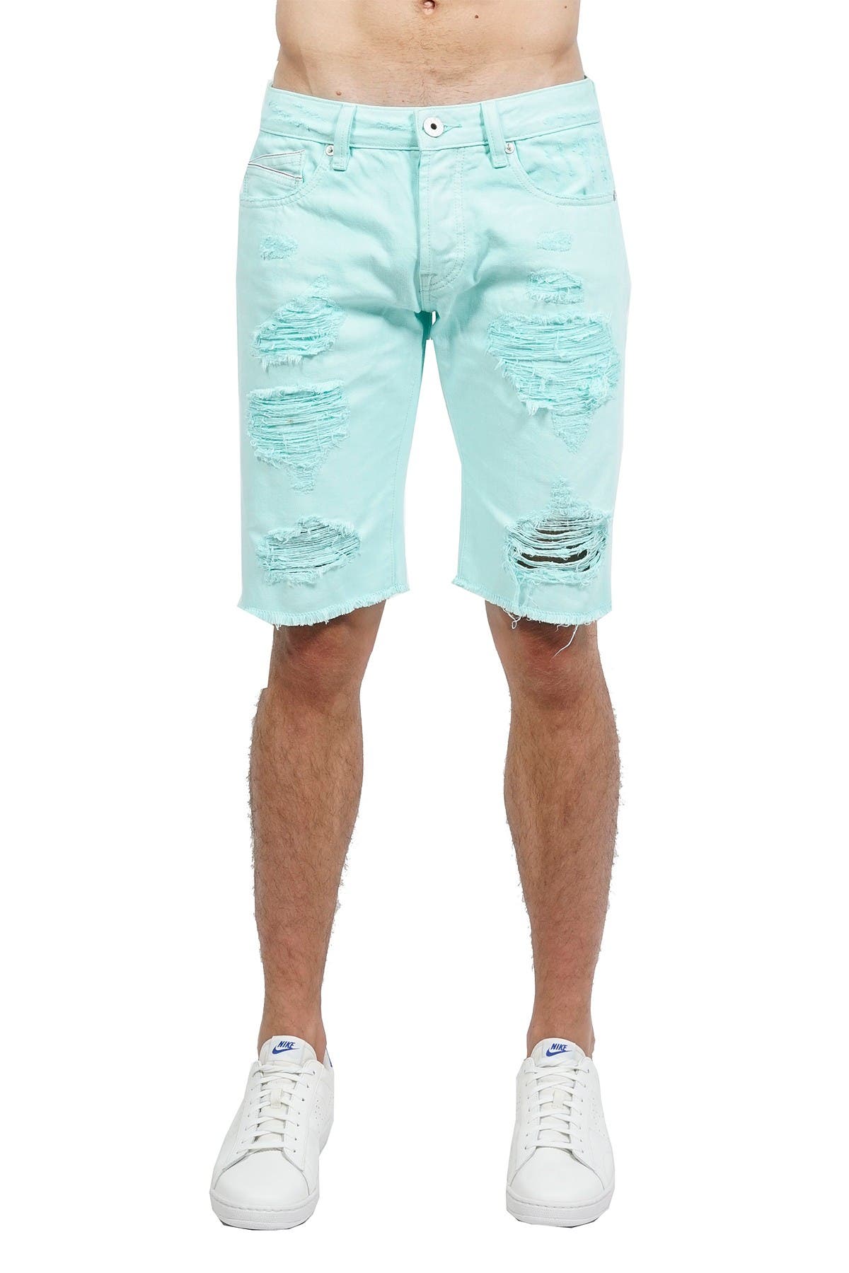 distressed hem shorts