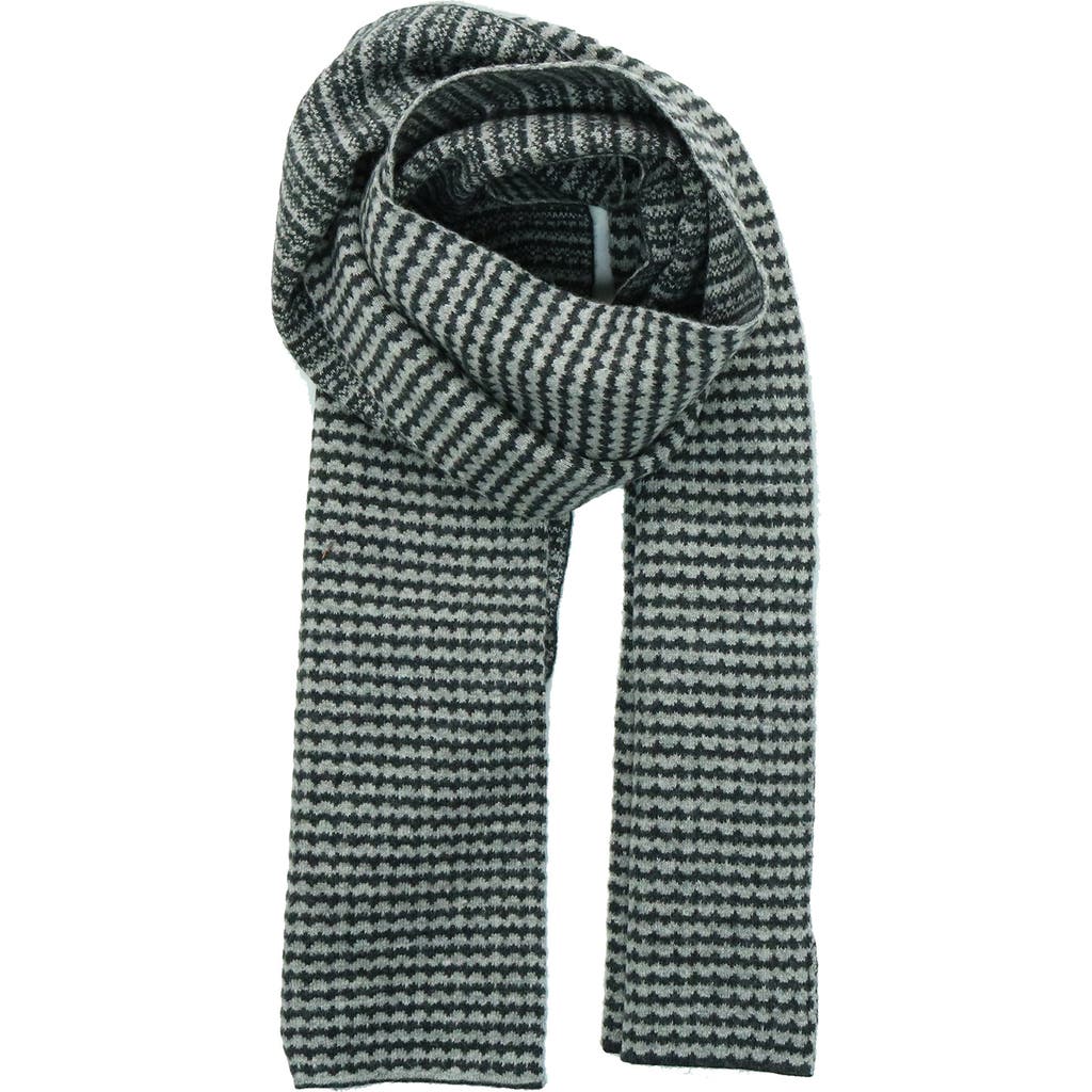 Portolano Intarsia Knit Scarf In Gray