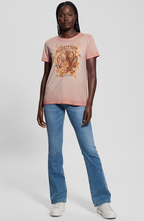 GUESS GUESS TIGER GOD BURNOUT GRAPHIC T-SHIRT 