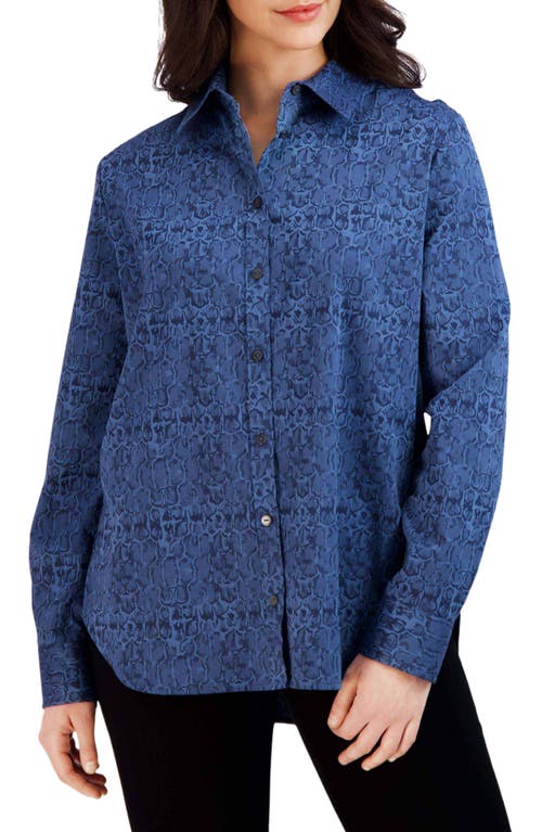 Foxcroft Croc Pattern Button-Up Shirt at Nordstrom,