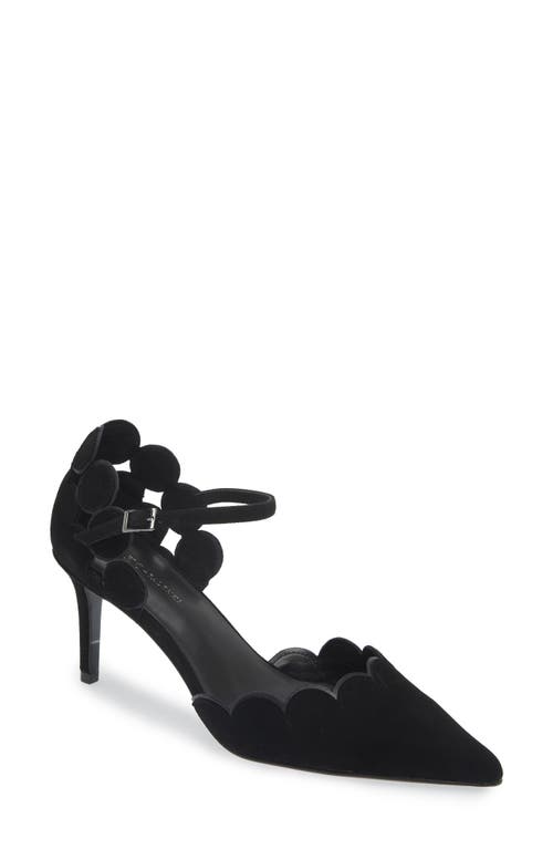 KOKO + PALENKI Praise Ankle Strap Pointed Toe Pump in Black Suede 