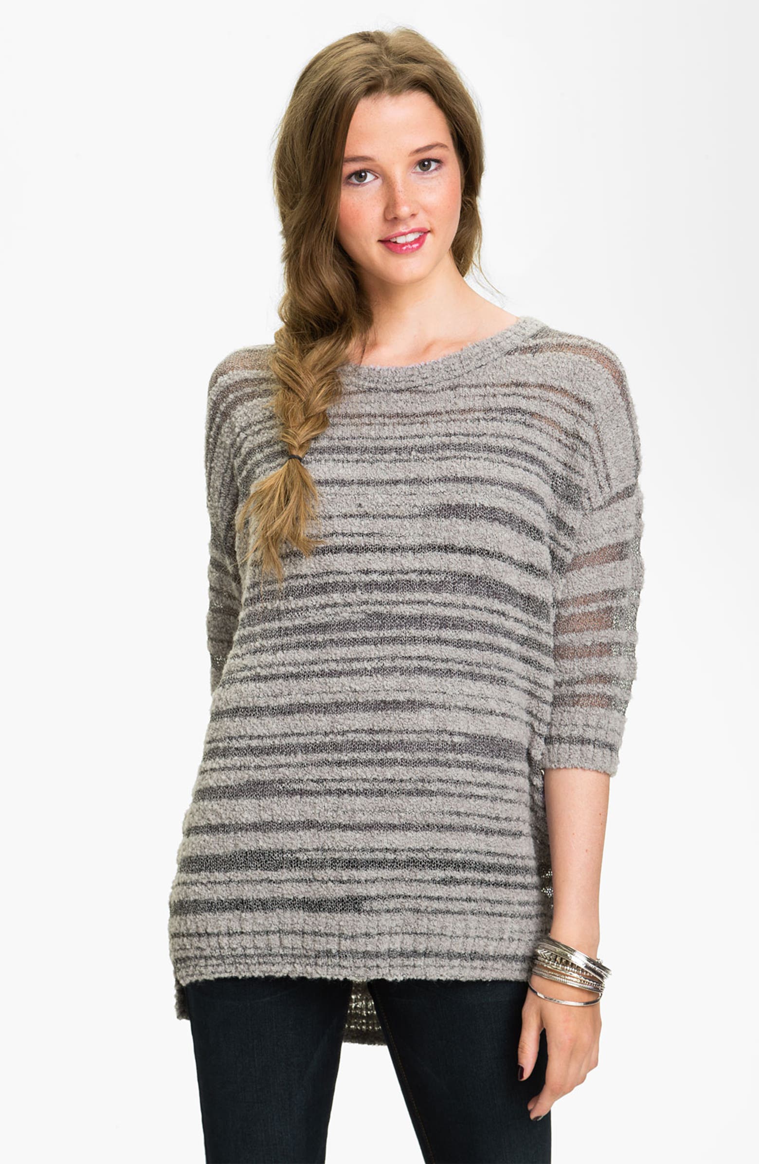 Rubbish® Sheer Stripe Sweater (Juniors) | Nordstrom