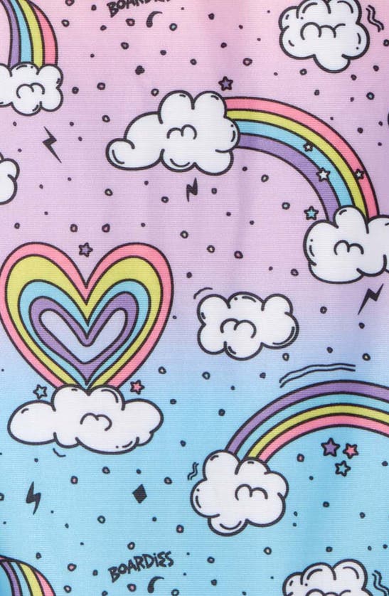 Shop Boardies Kids' Rainbows Ruffle One-piece Swimsuit In Multi