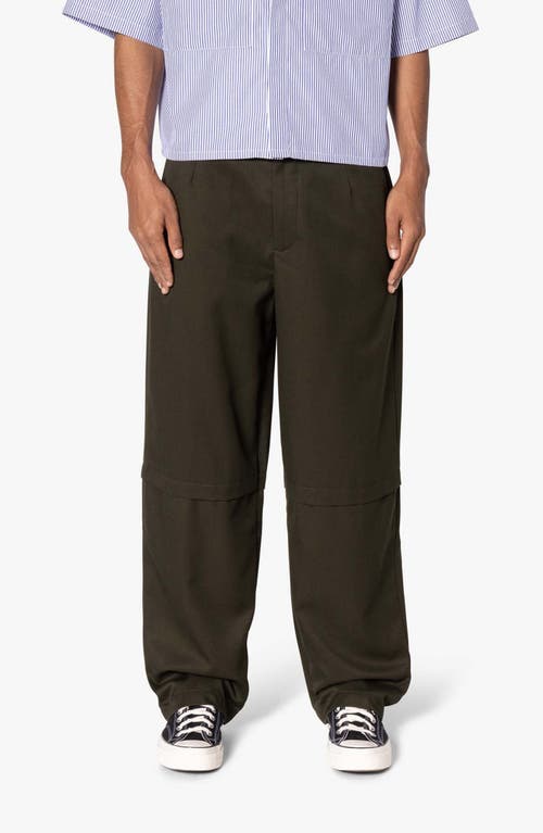 Mnml Hello Preppy Convertible Baggy Pants In Olive