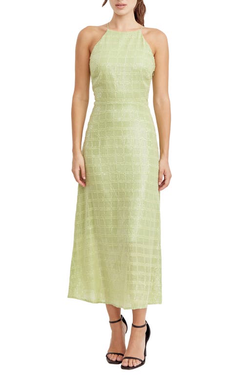 Sequin Sleeveless Maxi Dress in Match Green