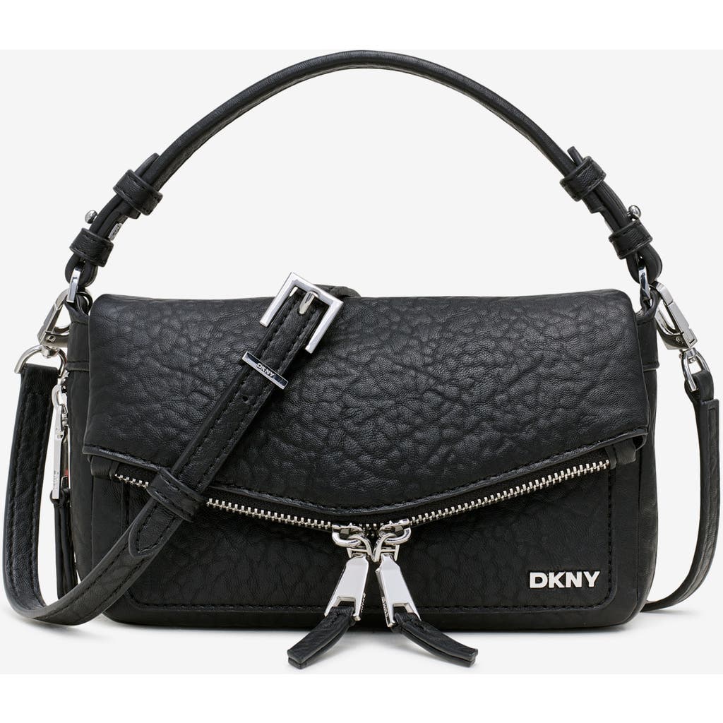 Dkny Taryn Small Messenger Crossbody In Black/silver
