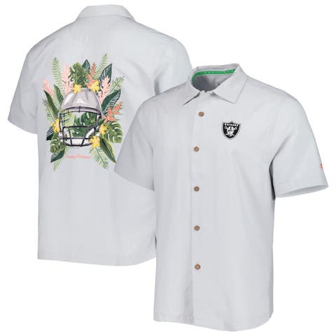Lids West Virginia Mountaineers Tommy Bahama Coconut Point Frondly Fan Camp  IslandZone Button-Up Shirt - Gray
