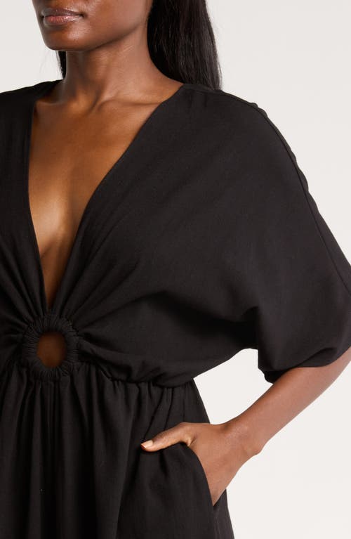 Shop Nordstrom Plunge Neck Cover-up In Black