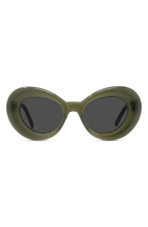 Loewe Curvy 47mm Butterfly Sunglasses In Shiny Dark Green/smoke