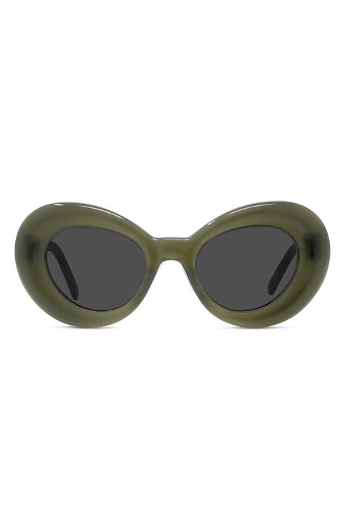 Shop Loewe Curvy 47mm Butterfly Sunglasses In Shiny Dark Green/smoke