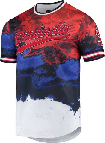 PRO STANDARD Men's Red/Royal St. Louis Cardinals Red White And Blue Dip Dye  T-Shirt