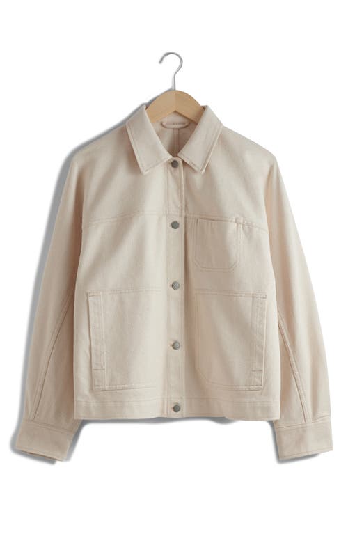 Shop & Other Stories Cotton Twill Overshirt In Beige Dusty Light