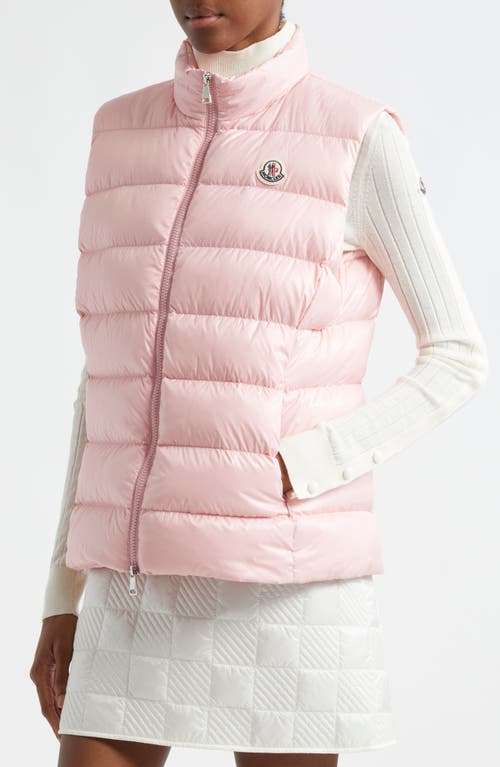 Shop Moncler Ghany Mock Neck Down Puffer Vest In Bashful Blush