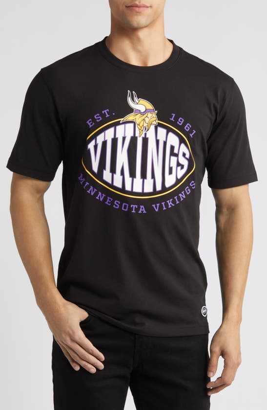Hugo Boss X Nfl Stretch Cotton Graphic T-shirt In Minnesota Vikings Black