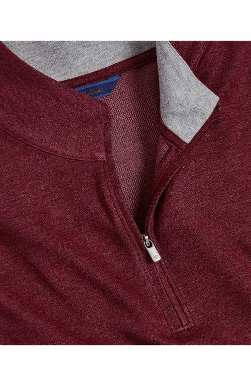 David Donahue Quarter Zip Pullover In Merlot