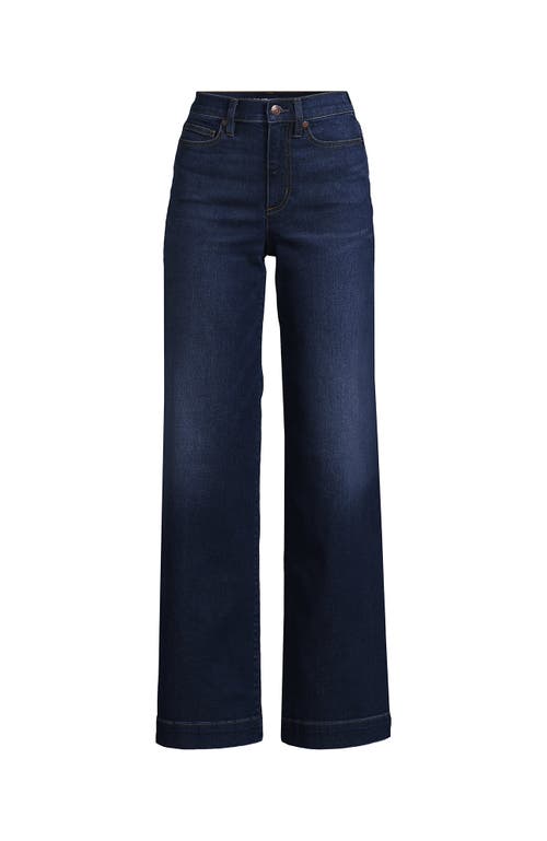 Lands' End Recover High Rise Wide Leg Blue Jeans In Royal Indigo