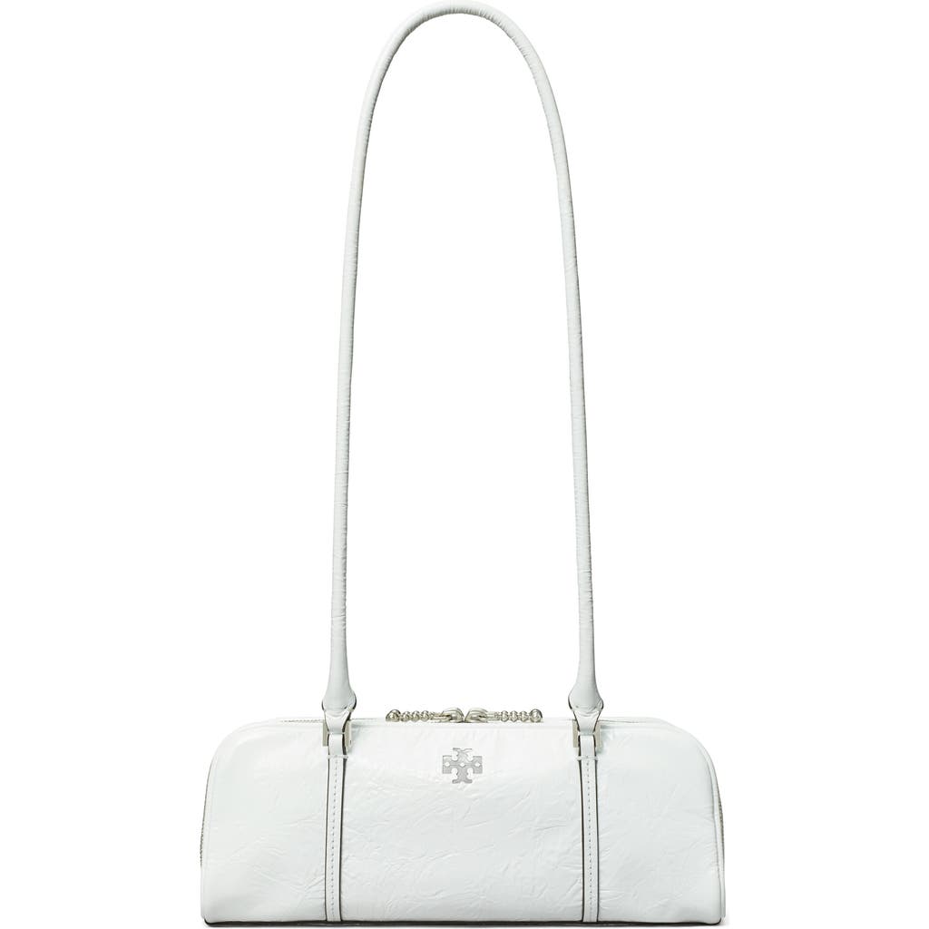 Tory Burch Mini Crinkle Leather Marshmallow Satchel In White