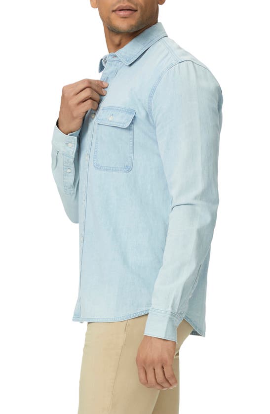 Shop Paige Martin Chambray Button-up Shirt In Asher