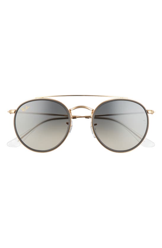 Ray Ban 51mm Aviator Gradient Lens Sunglasses In Legend Gold / Grey Gradient