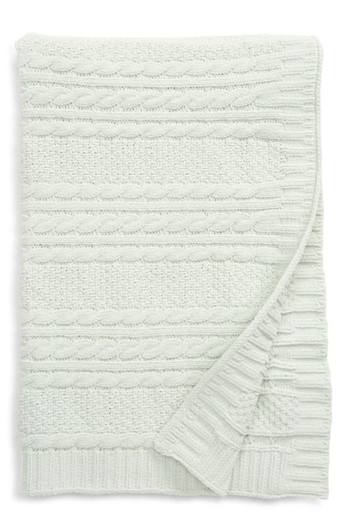 Nordstrom Cable Knit Baby Blanket in Green Hush