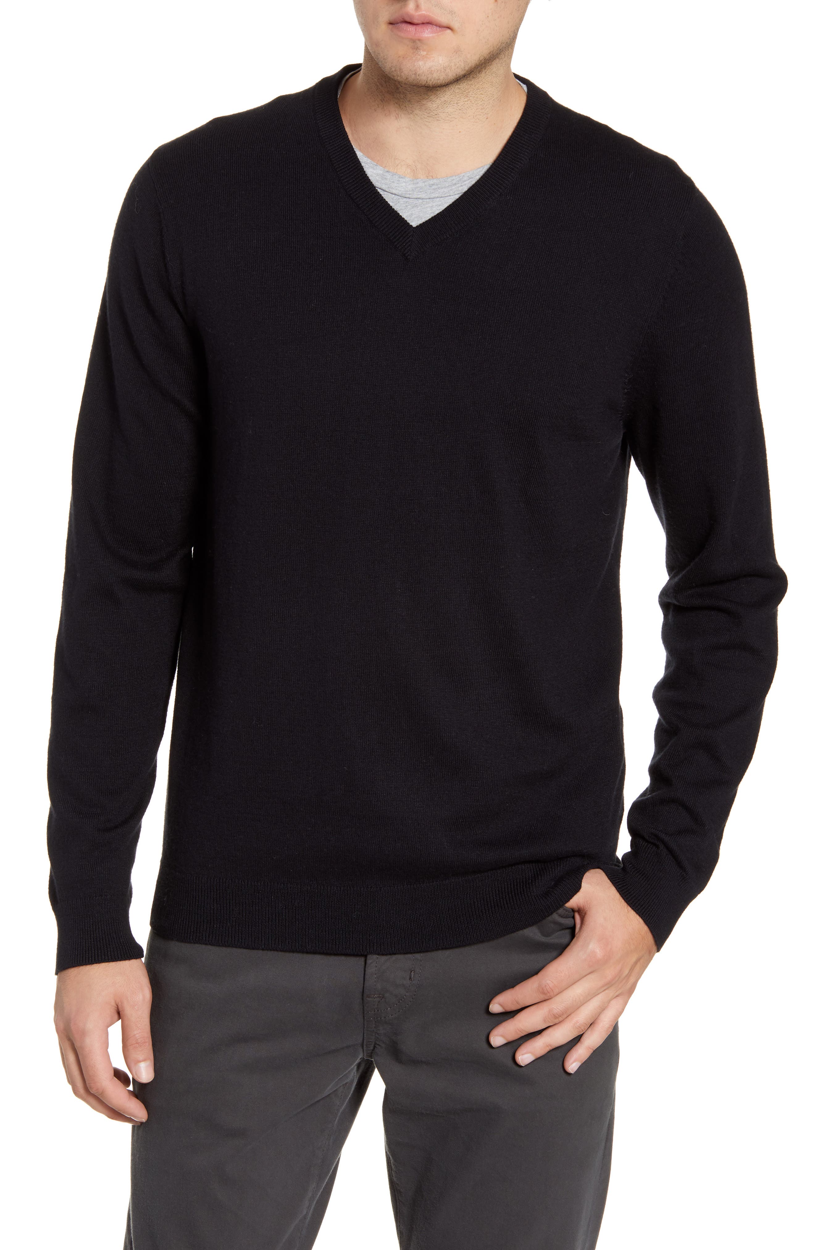 Nordstrom Men's Shop Cotton & Cashmere VNeck Sweater Nordstrom