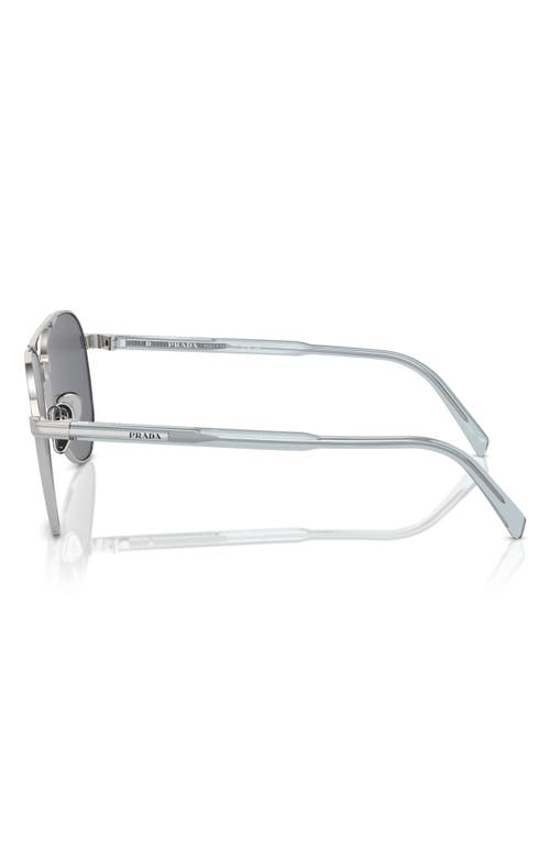 Prada 58mm Pilot Sunglasses In Silver
