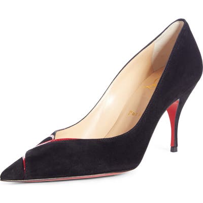 Christian Louboutin Cl Logo Pointy Toe Pump, Black