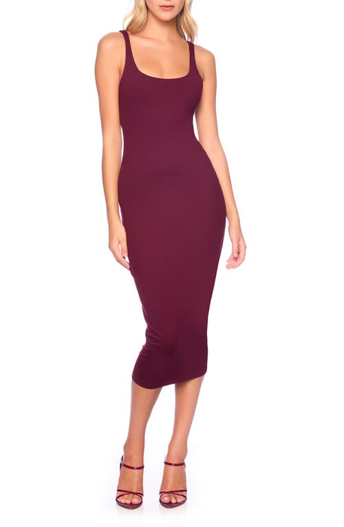 Susana Monaco Extreme Midi Tank Dress In Malbec