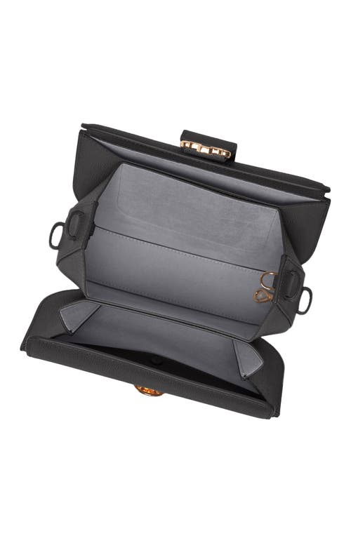 Senreve Cadence Crossbody Pebbled Leather Handbag In Noir