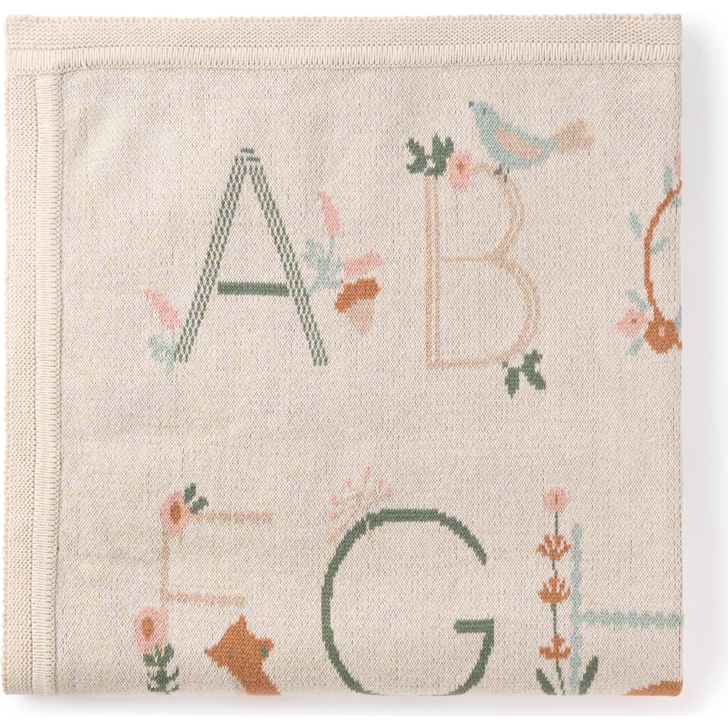 Elegant Baby Alphabet Cotton Knit Blanket In Rainy Day