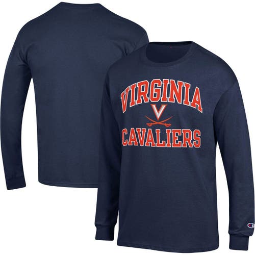 Men's Champion Navy Virginia Cavaliers High Motor Long Sleeve T-Shirt