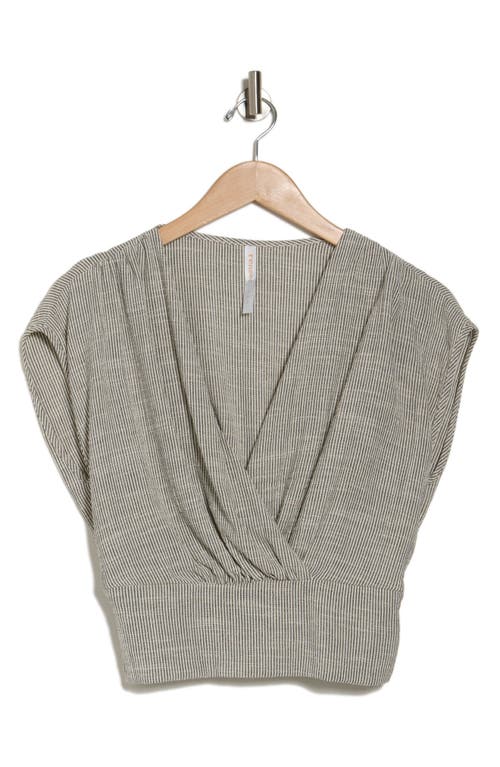 RENEE C RENEE C STRIPE SMOCKED BACK TOP 